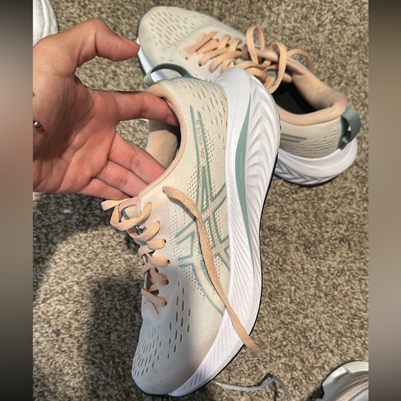 Asics Cream and Mint Athletic Sneakers - Picture 1 of 1